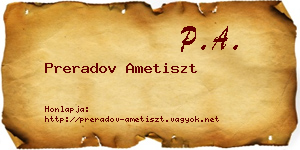 Preradov Ametiszt névjegykártya